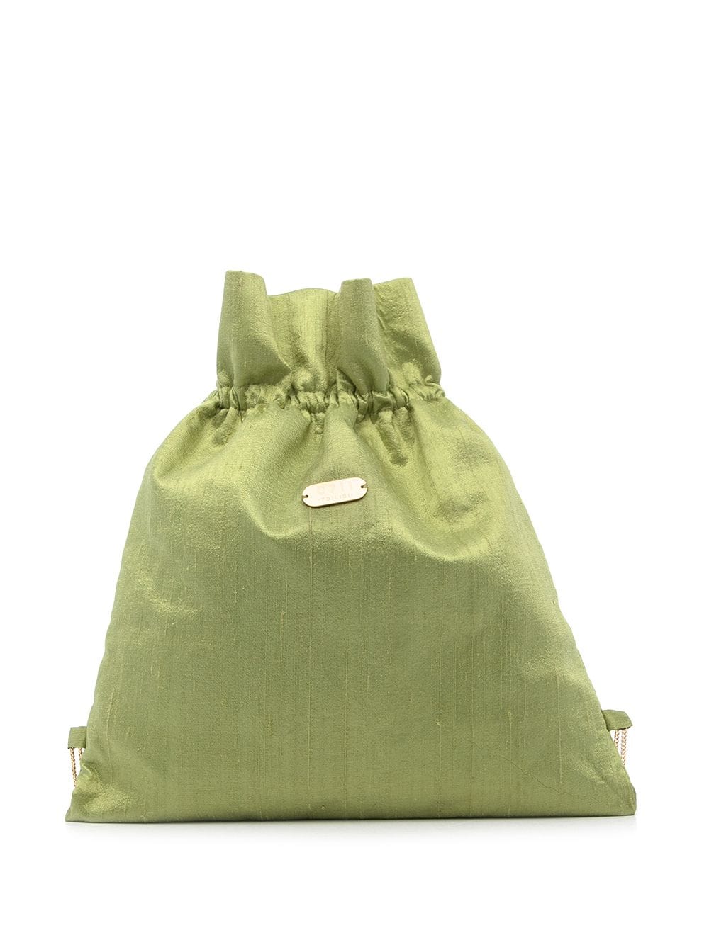 0711 Willow drawstring silk backpack - Green von 0711