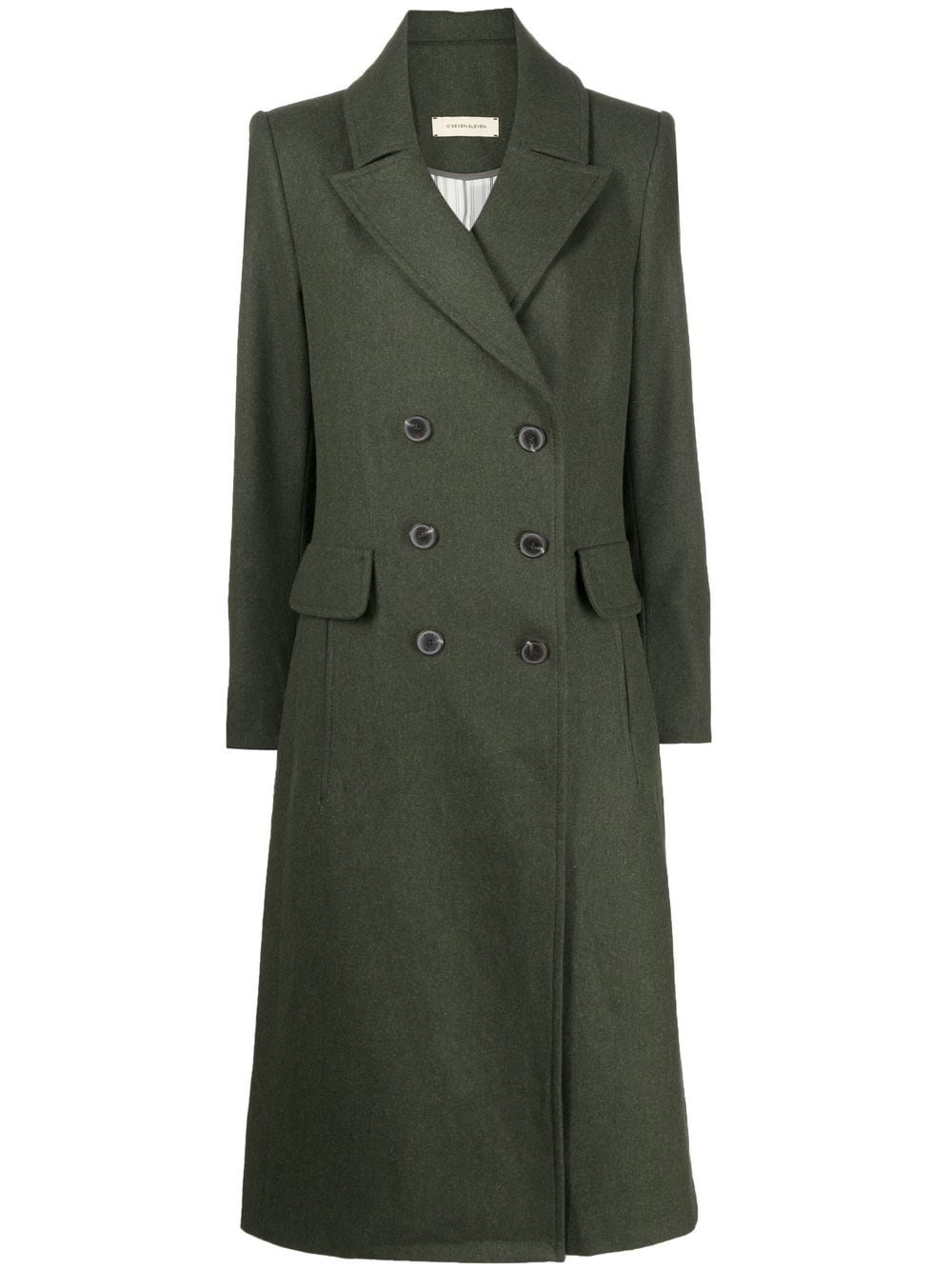 0711 double-breasted wool-cashmere coat - Green von 0711