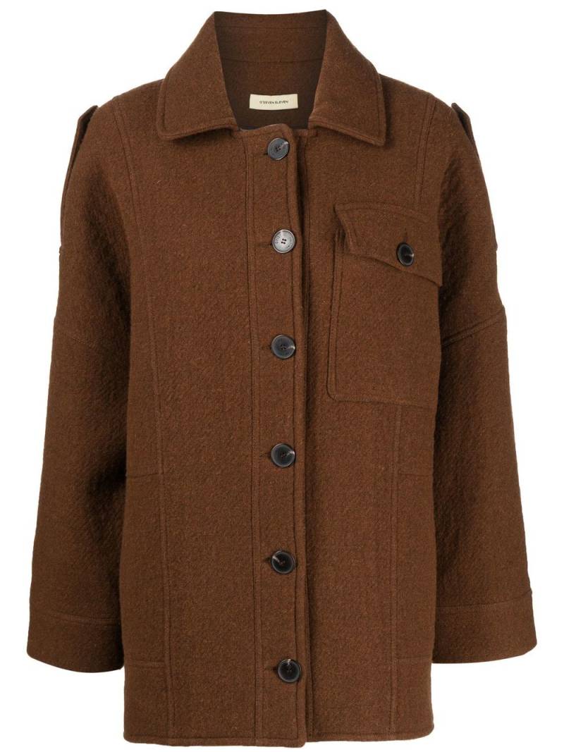 0711 oversized shirt jacket - Brown von 0711
