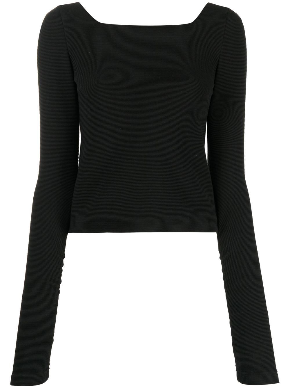 0711 rived-knit square-neck top - Black von 0711