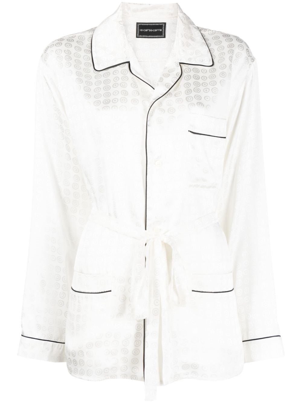 10 CORSO COMO Circle-motif belted-waist shirt - White von 10 CORSO COMO