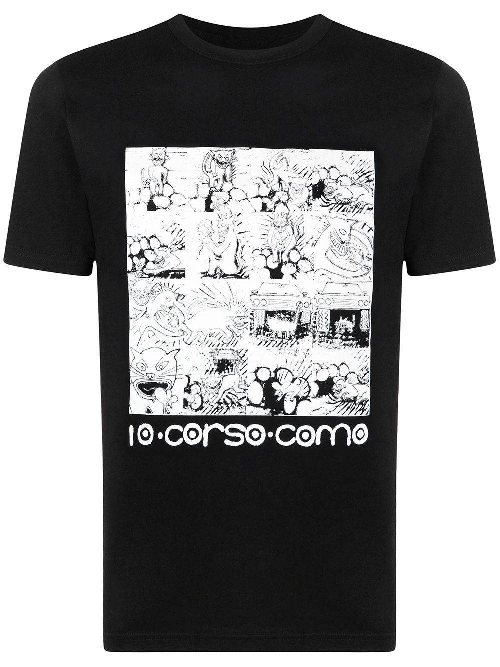 10 CORSO COMO graphic print short-sleeved T-shirt - Black von 10 CORSO COMO