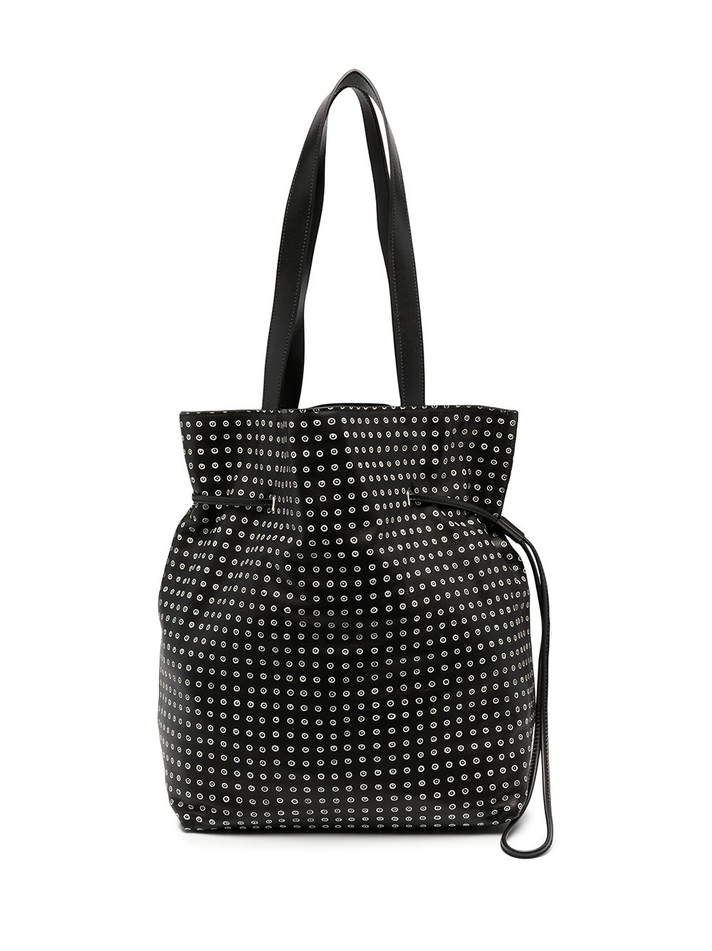 10 CORSO COMO spot print leather bucket shoulder bag - Black von 10 CORSO COMO