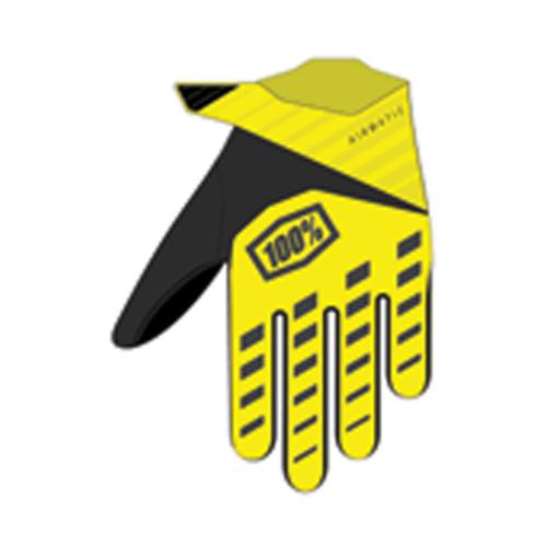 100% Airmatic Handschuhe - fluo gelb-schwarz L von 100percent