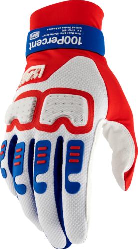100% Langdale Gloves - rot-weiss-blau (Grösse: M) von 100percent