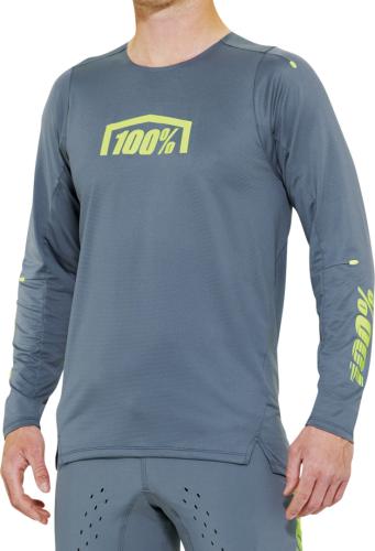 100% R-CORE-X Long Sleeve Jersey - grau (Grösse: L) von 100percent