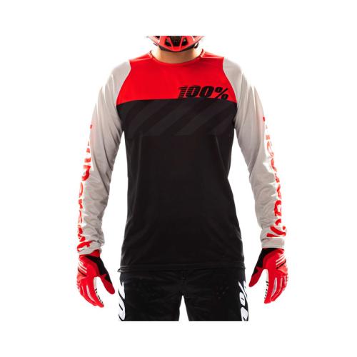 100% R-Core Youth Jersey - black/racer red L von 100percent