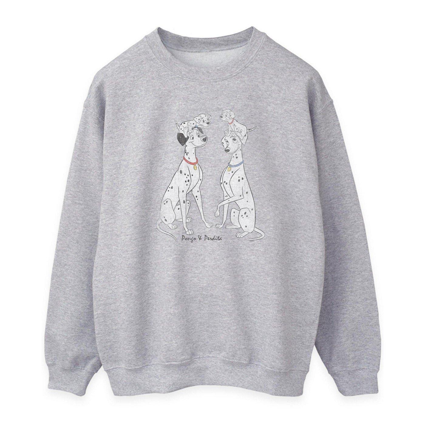 Pongo And Perdita Sweatshirt Damen Grau L von 101 Dalmatians