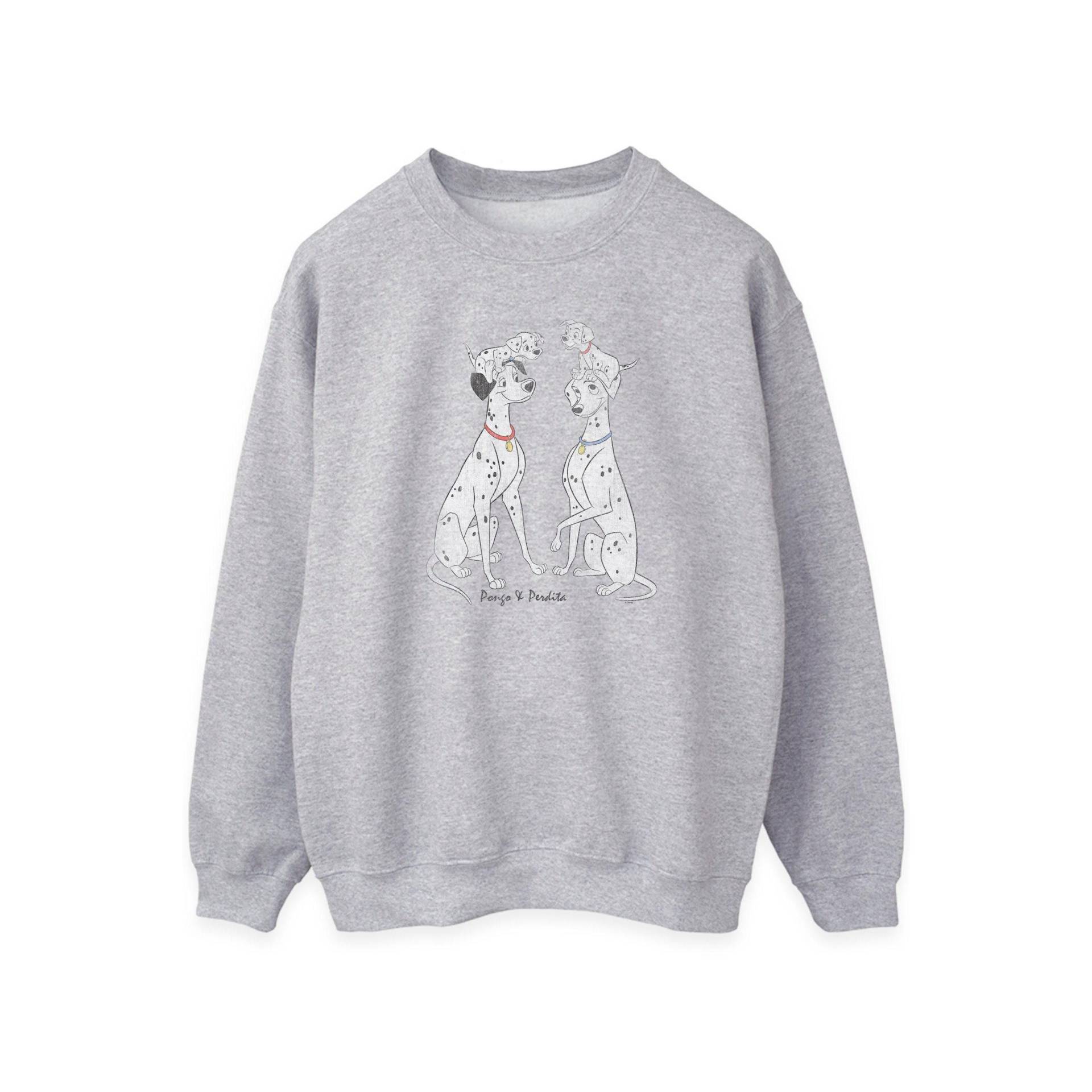 Pongo And Perdita Sweatshirt Damen Grau XS von 101 Dalmatians