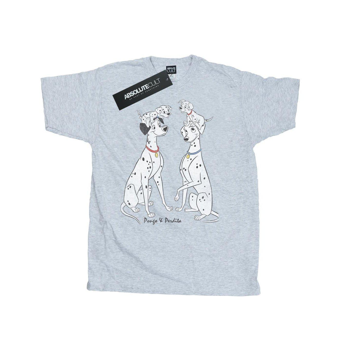 Pongo And Perdita Tshirt Herren Grau M von 101 Dalmatians