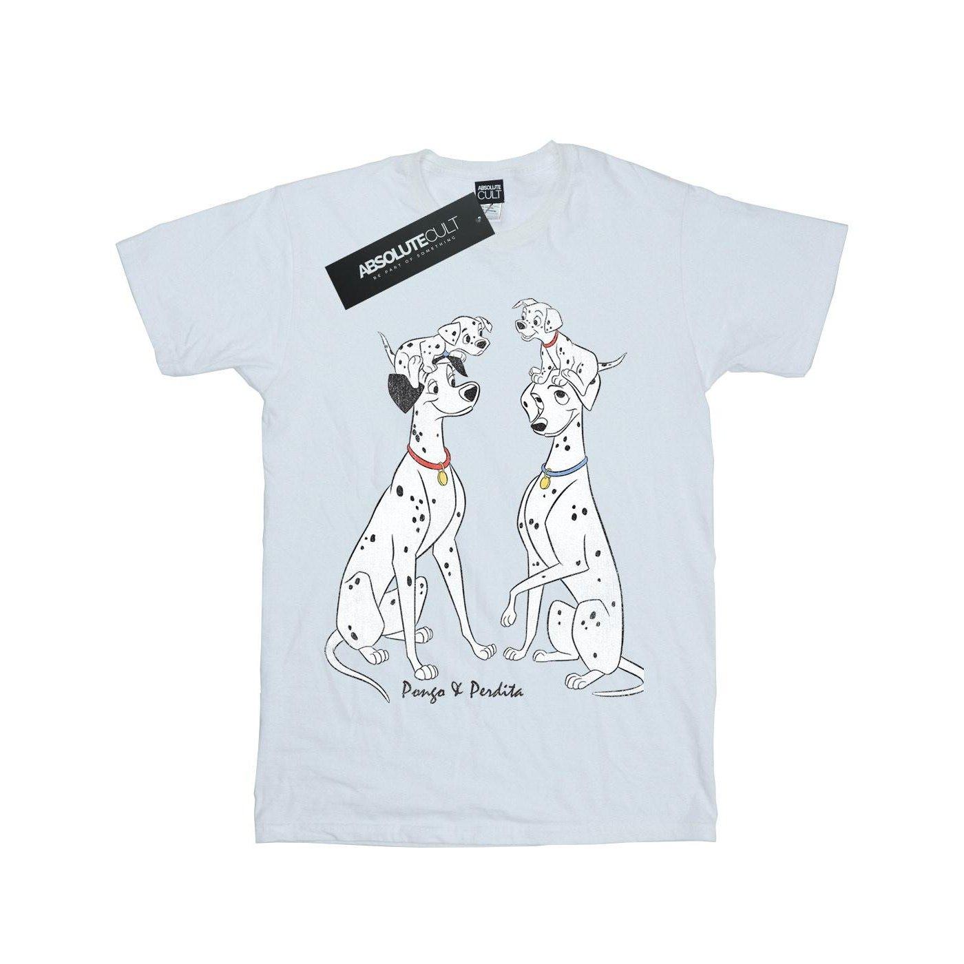 Pongo And Perdita Tshirt Mädchen Weiss 116 von 101 Dalmatians