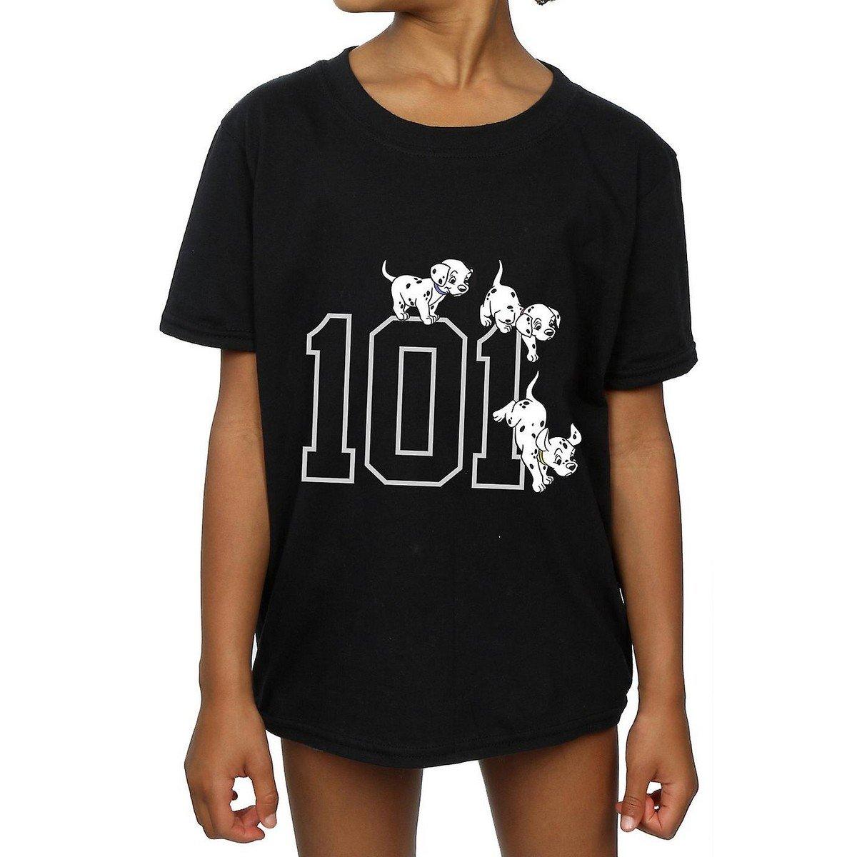Tshirt Mädchen Schwarz 116 von 101 Dalmatians