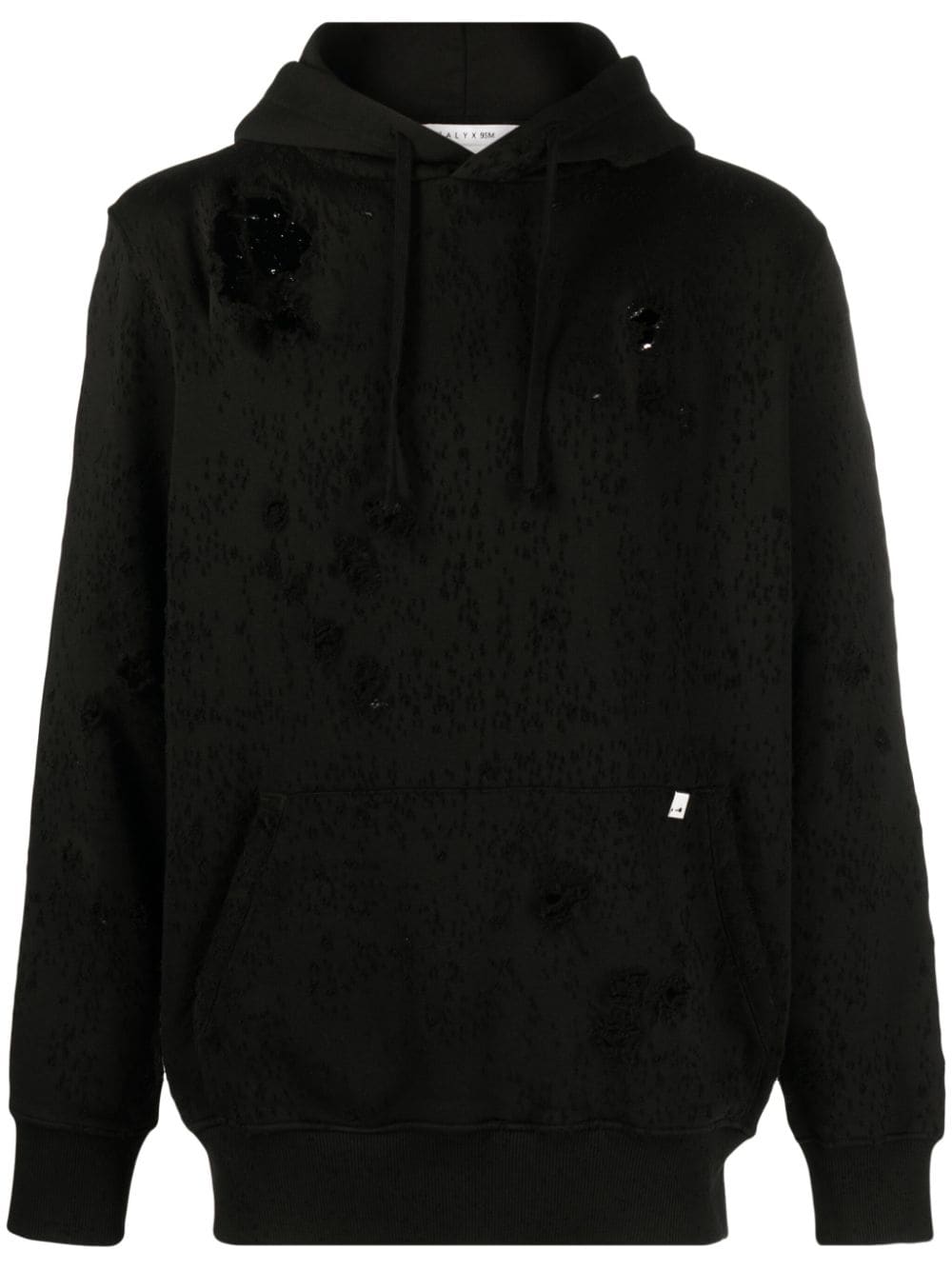 1017 ALYX 9SM distressed-effect cotton hoodie - Black von 1017 ALYX 9SM