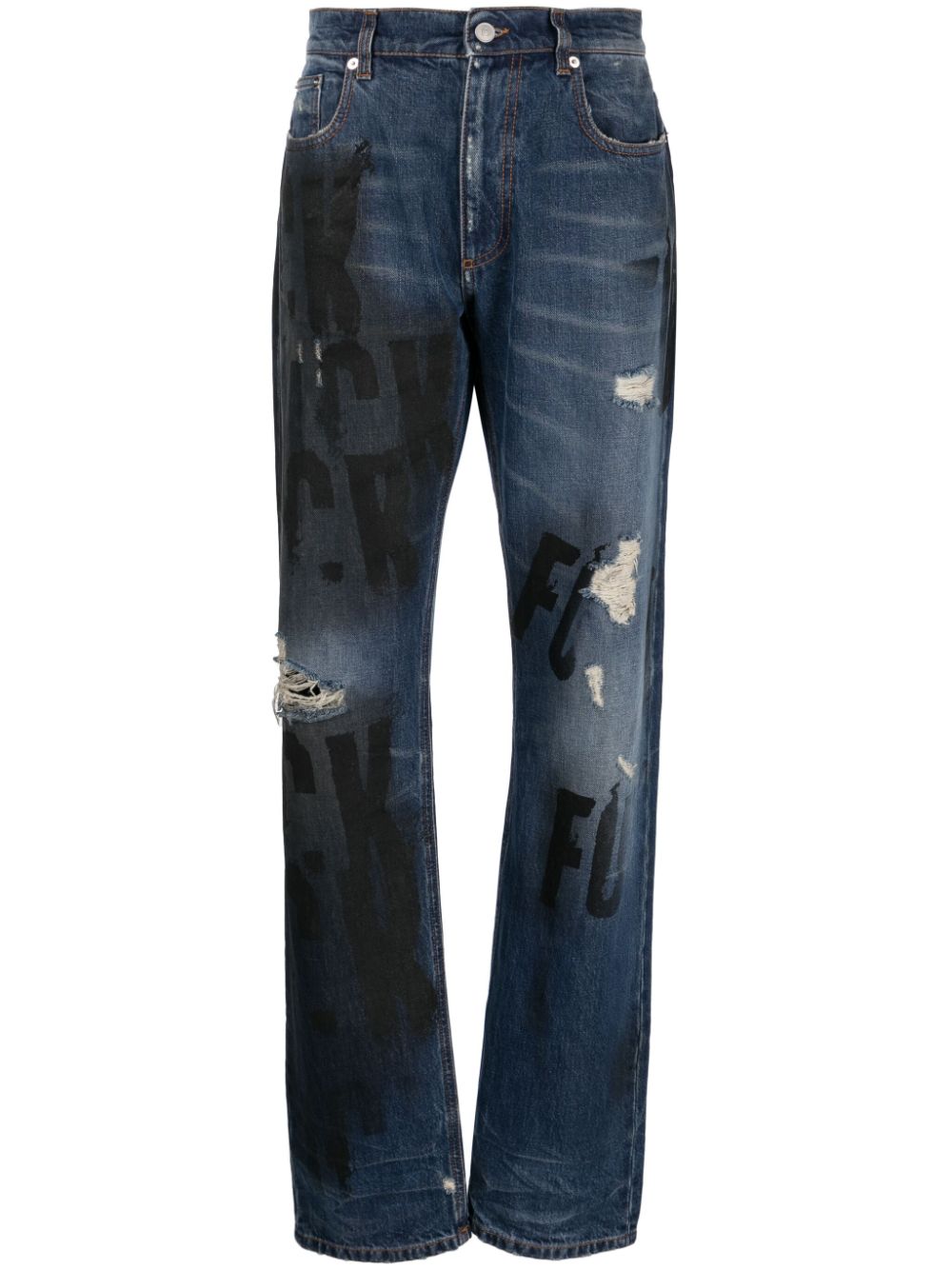 1017 ALYX 9SM distressed-effect straight-leg jeans - Blue von 1017 ALYX 9SM