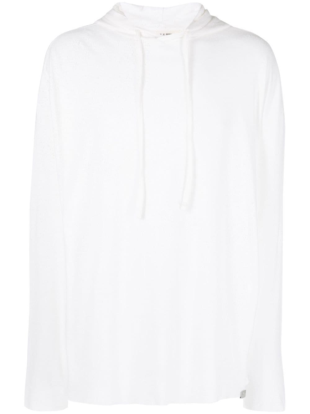 1017 ALYX 9SM distressed hooded long-sleeve top - White von 1017 ALYX 9SM