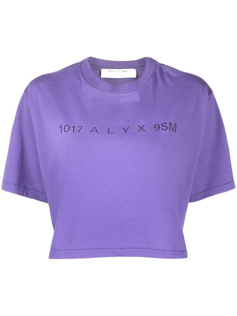 1017 ALYX 9SM logo-print cropped T-shirt - Purple von 1017 ALYX 9SM