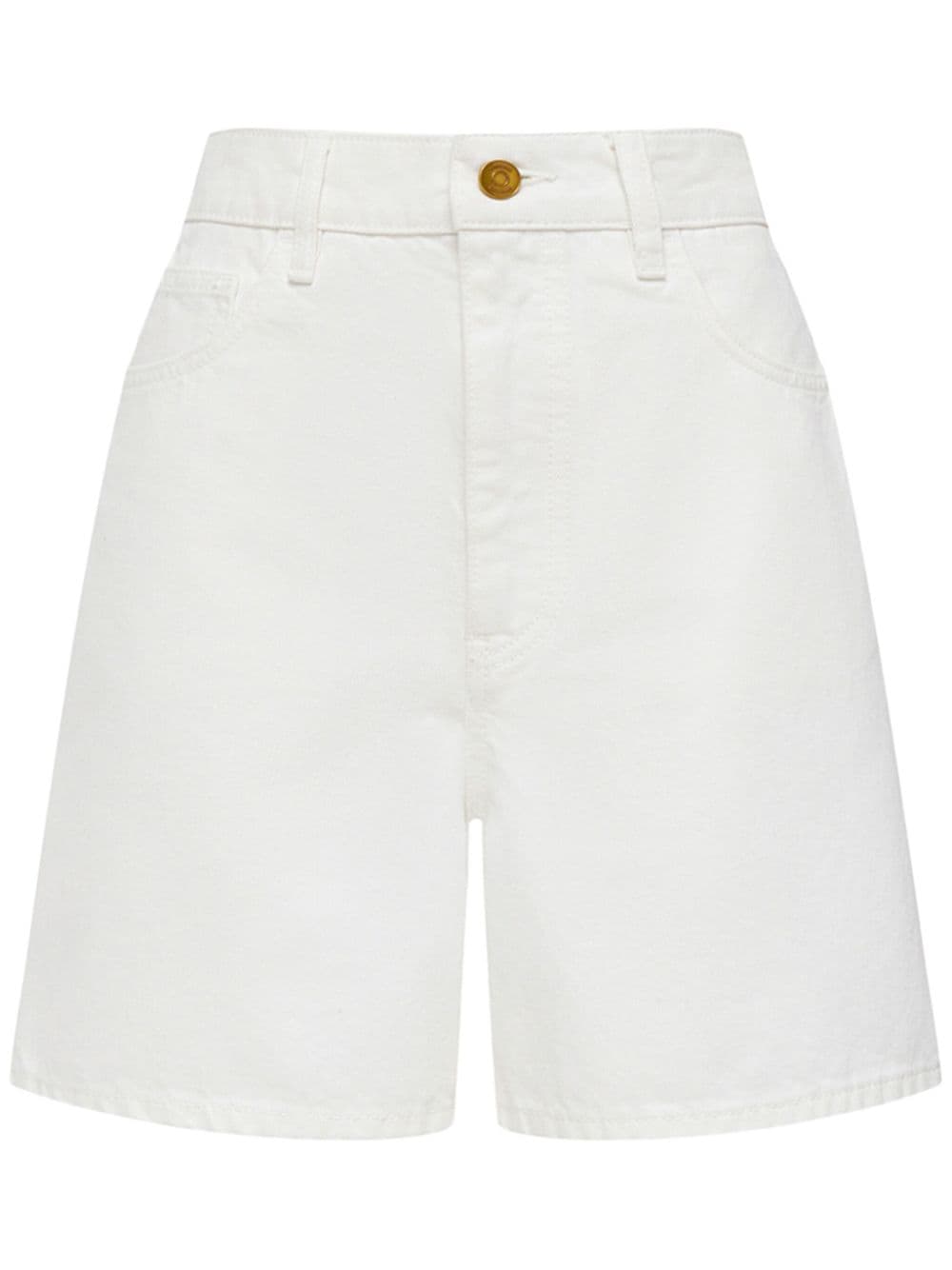 12 STOREEZ high-waisted denim shorts - White von 12 STOREEZ