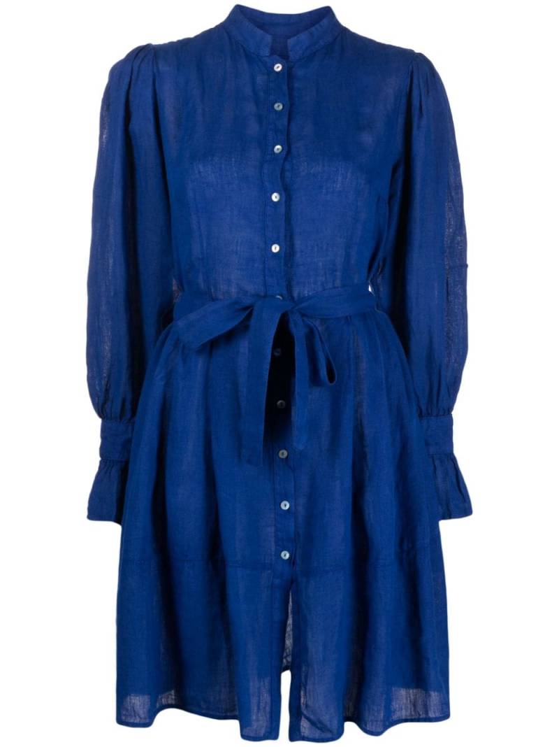 120% Lino buttoned-up linen shirt dress - Blue von 120% Lino