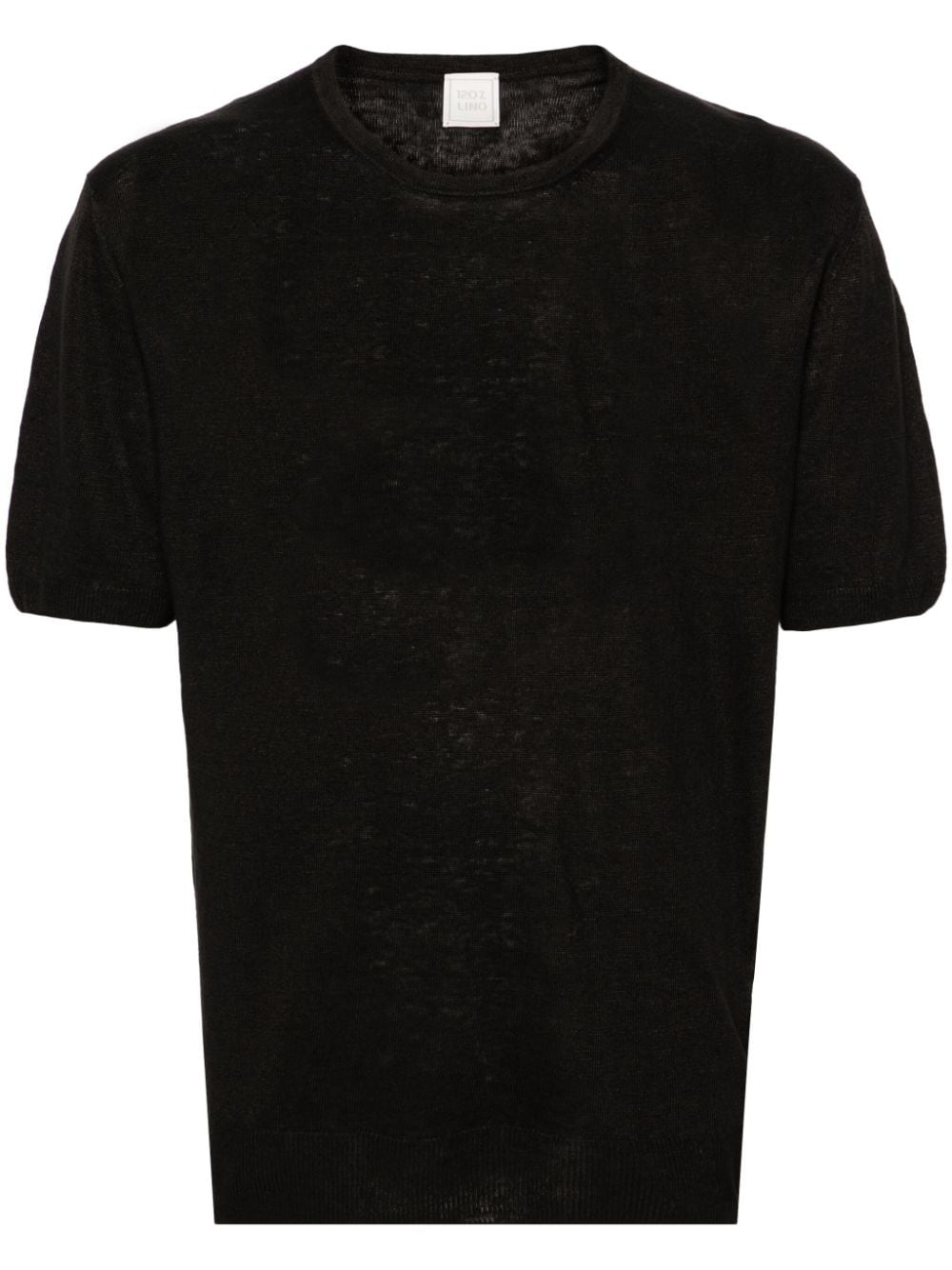 120% Lino crew-neck linen T-shirt - Black von 120% Lino