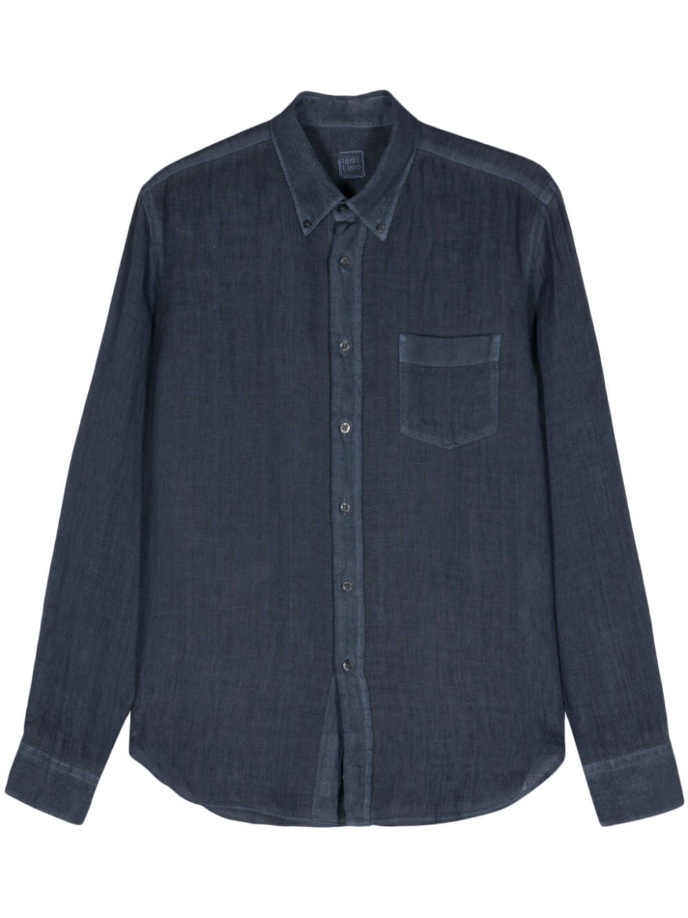 120% Lino linen chambray shirt - Blue von 120% Lino