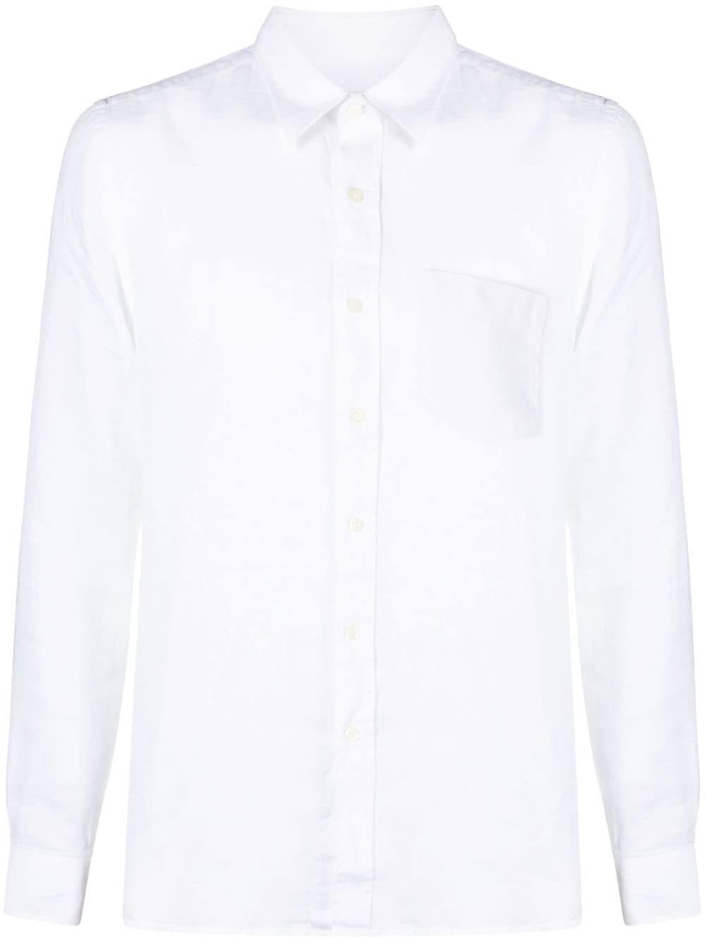 120% Lino long-sleeve linen shirt - White von 120% Lino