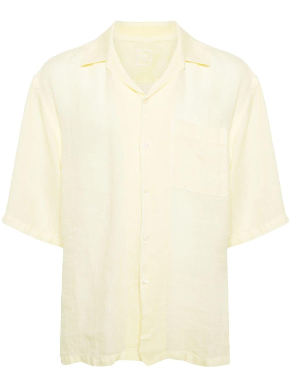 120% Lino short-sleeved linen shirt - Yellow von 120% Lino