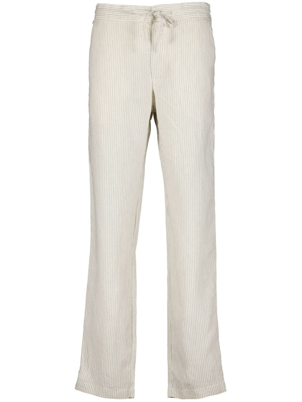 120% Lino stripe-pattern linen trousers - Neutrals von 120% Lino