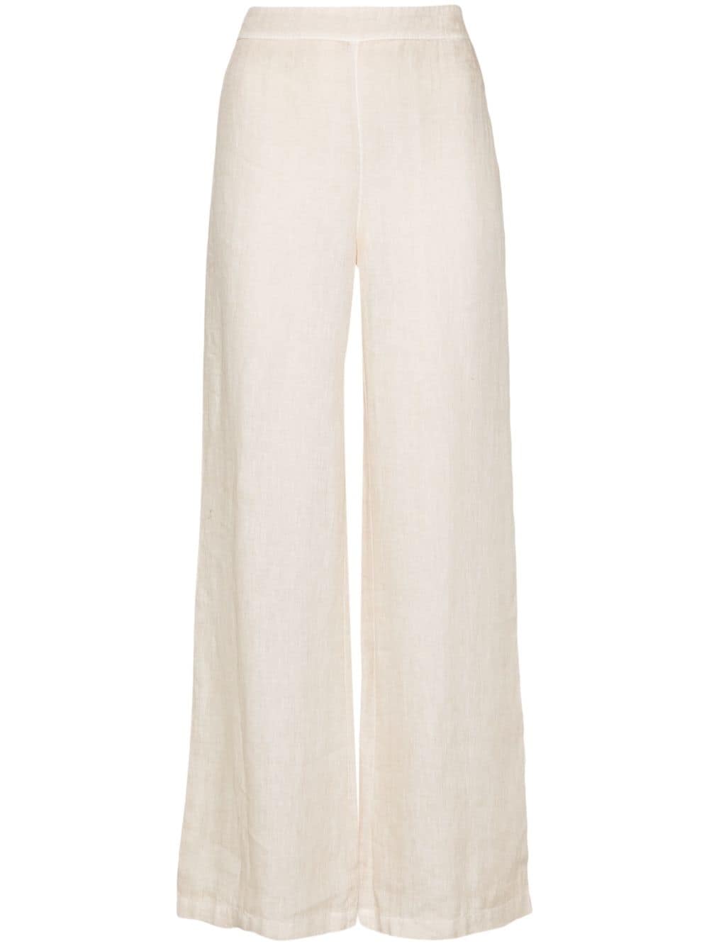 120% Lino wide-leg linen trousers - Neutrals von 120% Lino