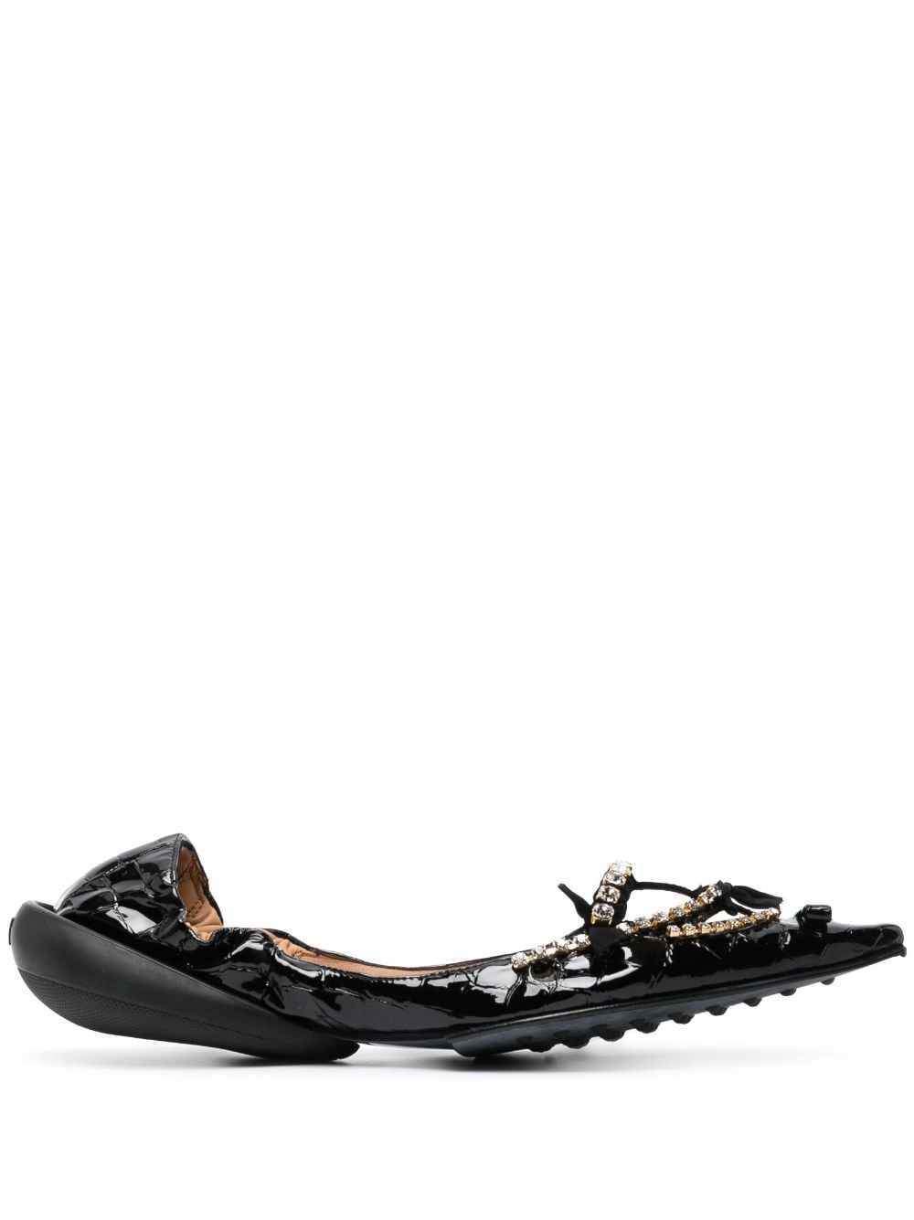 13 09 SR metallic pointy-tip ballerina flats - Black von 13 09 SR