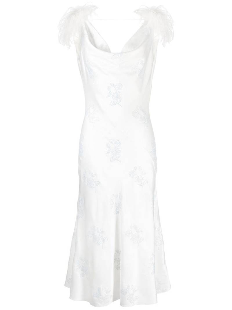 16Arlington feather-detail midi dress - White von 16Arlington