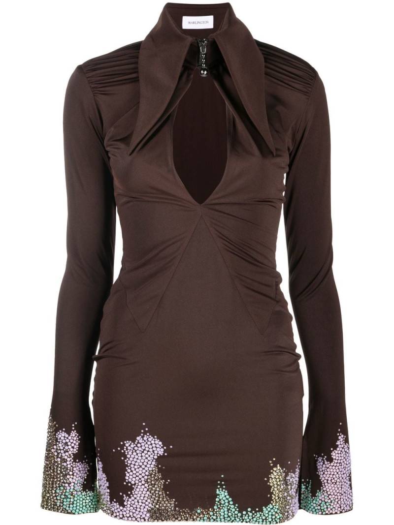 16Arlington Adara stud-embellished mini dress - Brown von 16Arlington