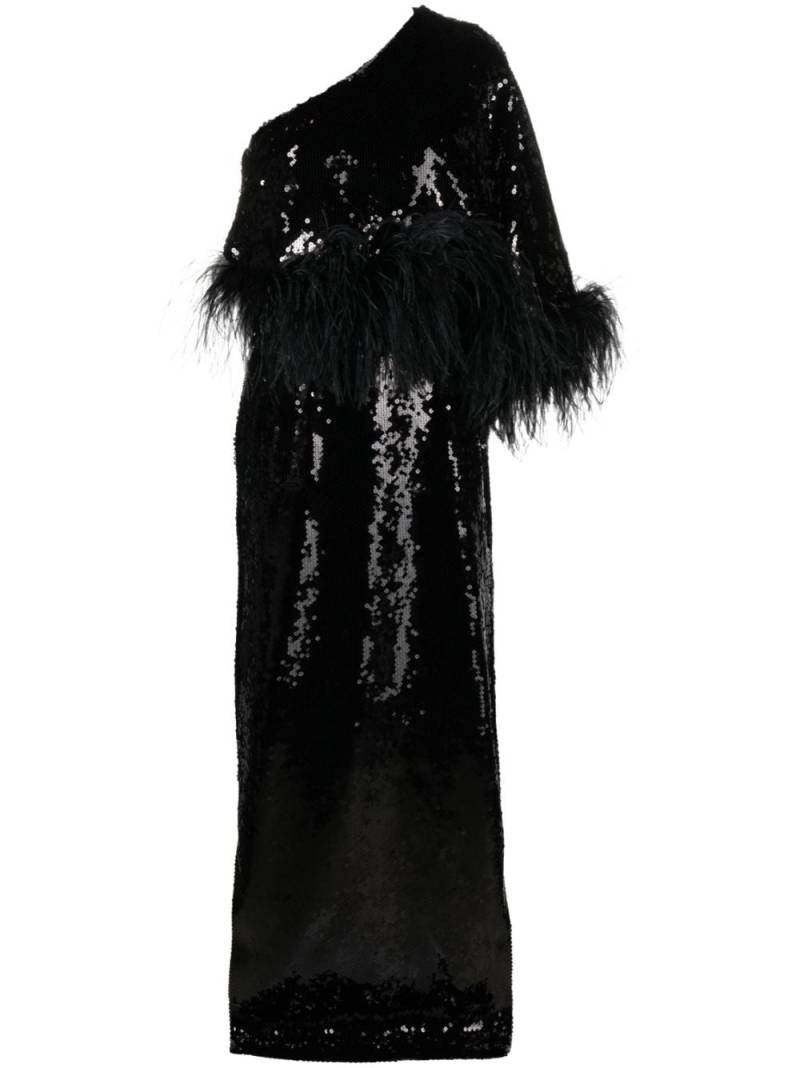 16Arlington Alder feather-trimmed sequinned gown - Black von 16Arlington