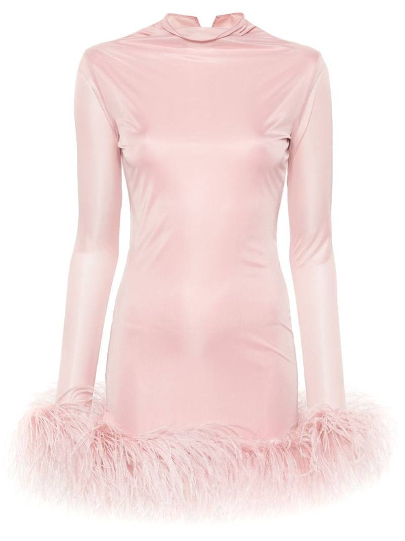 16Arlington Luna feather-trim draped minidress - Pink von 16Arlington