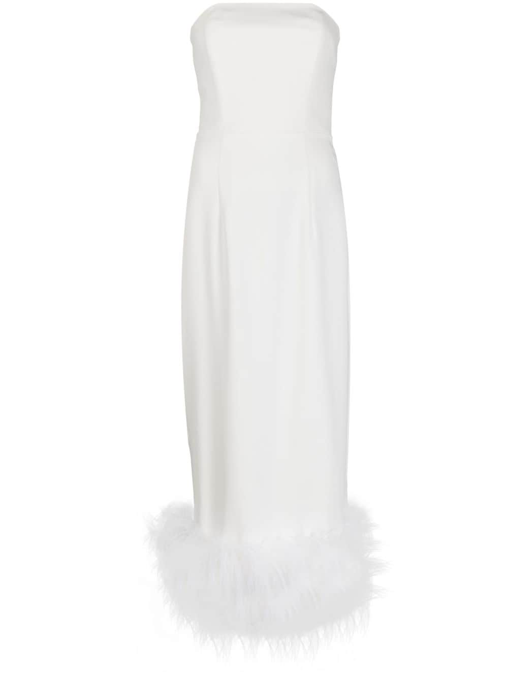 16Arlington Minelli feather-trim midi dress - White von 16Arlington