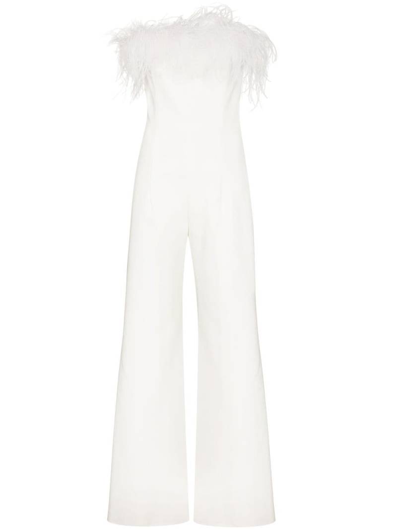 16Arlington Taree feather-trim strapless jumpsuit - White von 16Arlington