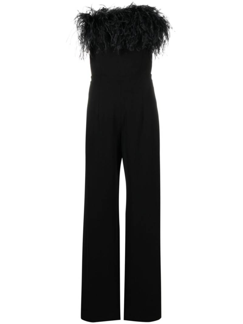 16Arlington Taree feather-trimmed strapless jumpsuit - Black von 16Arlington