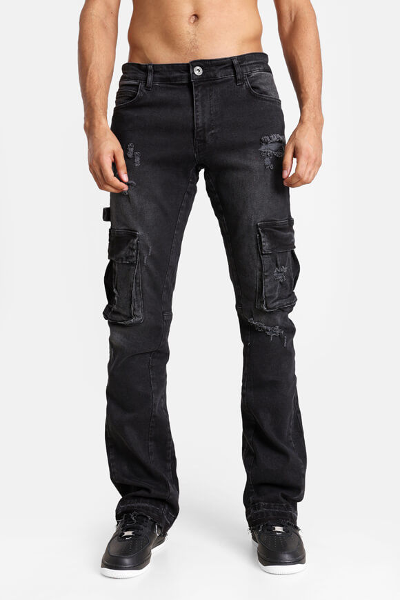 2Y Premium Cargo Slim Fit Jeans | Used Black | Herren  | 36 von 2Y Premium