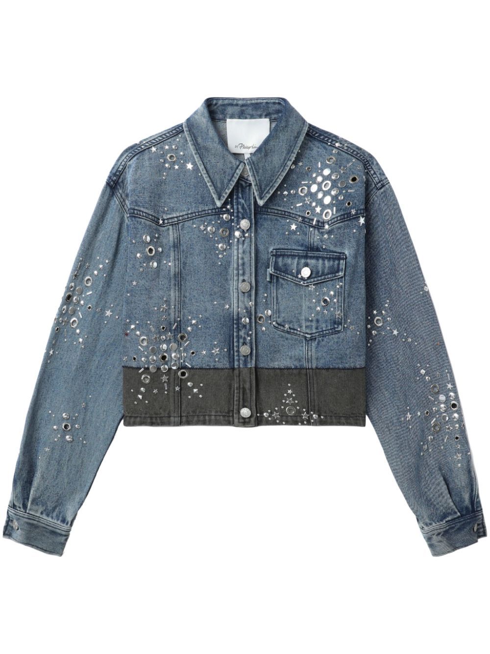 3.1 Phillip Lim Liberty embellished cropped denim jacket - Blue von 3.1 Phillip Lim