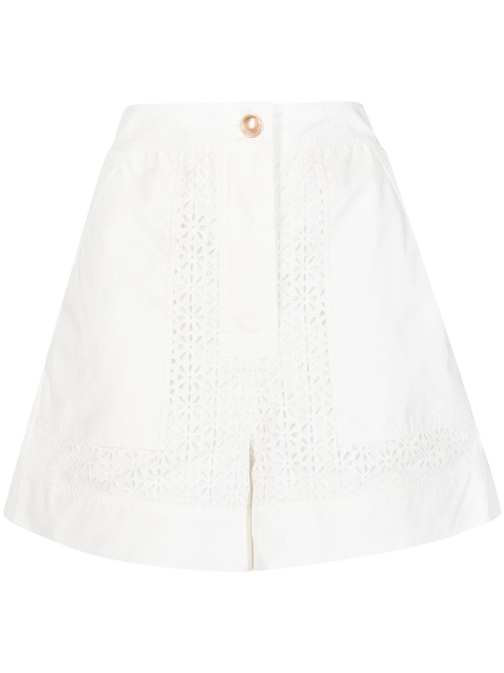 3.1 Phillip Lim broderie-anglaise panelled shorts - White von 3.1 Phillip Lim