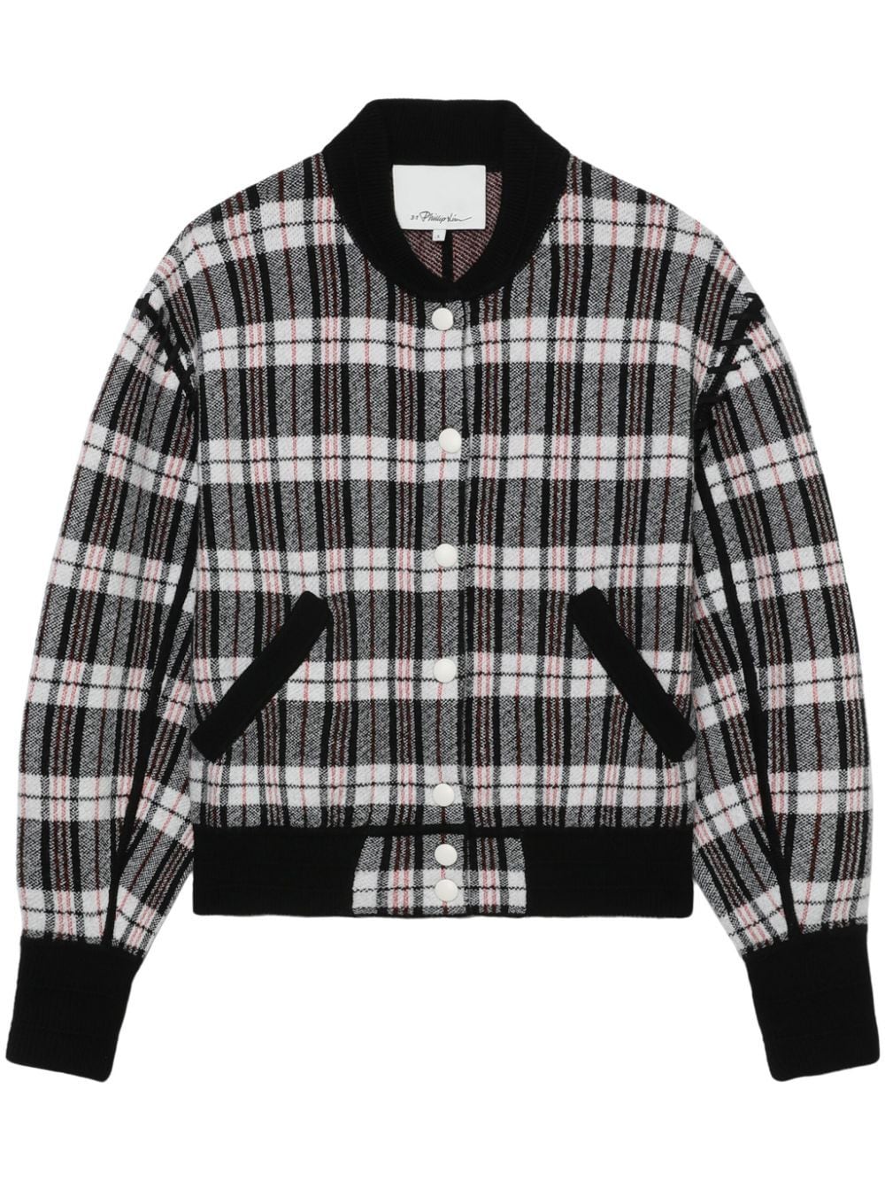 3.1 Phillip Lim check-pattern wool bomber jacket - Black von 3.1 Phillip Lim