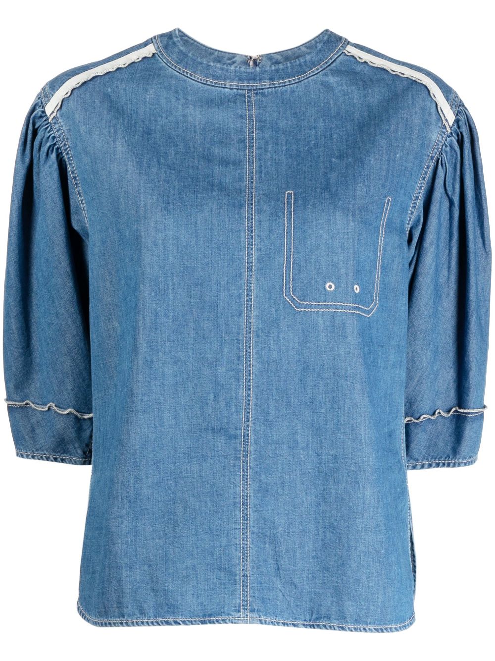 3.1 Phillip Lim contrast-stitching cotton top - Blue von 3.1 Phillip Lim