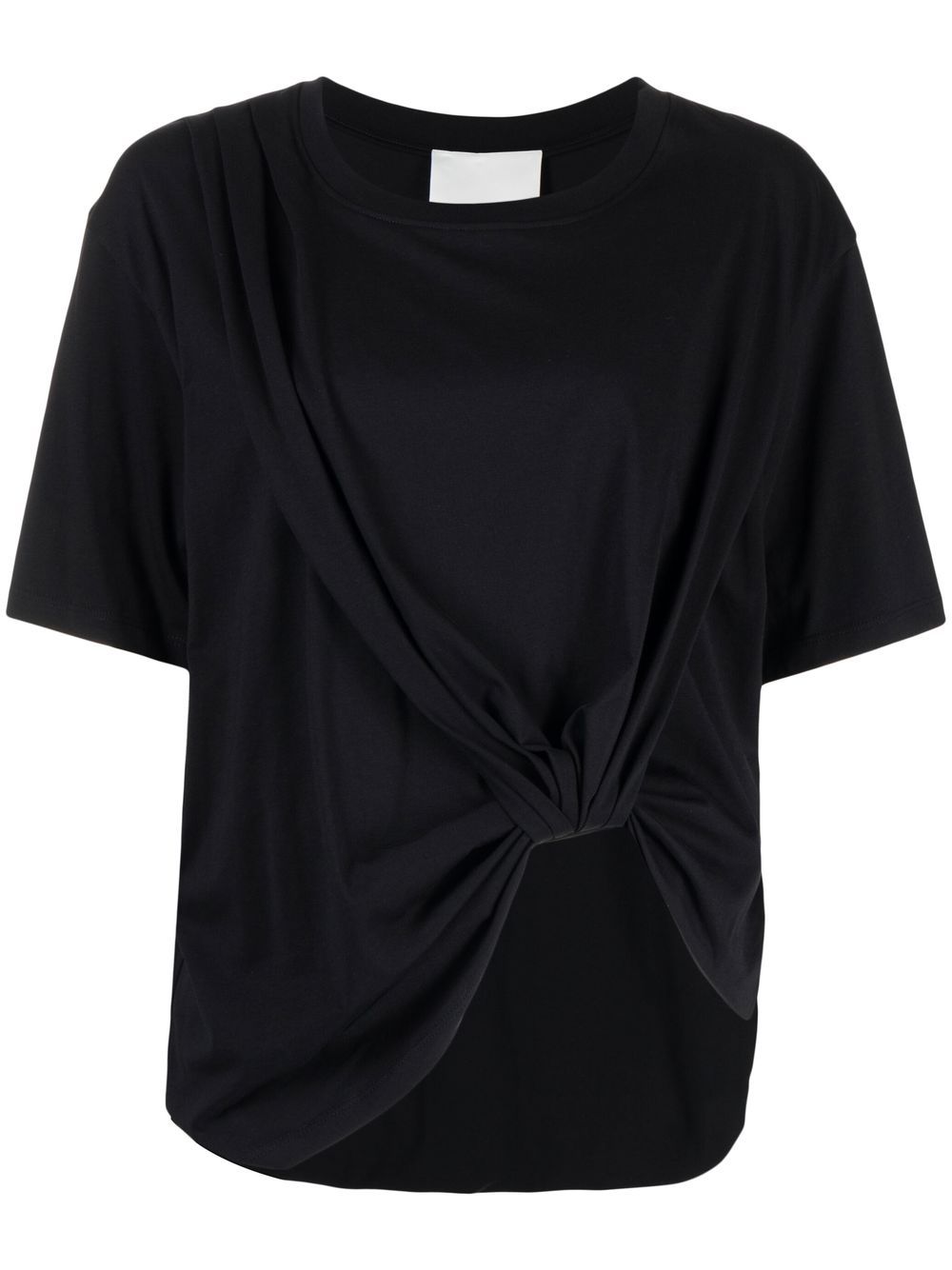 3.1 Phillip Lim drape-detail cotton T-shirt - Black von 3.1 Phillip Lim