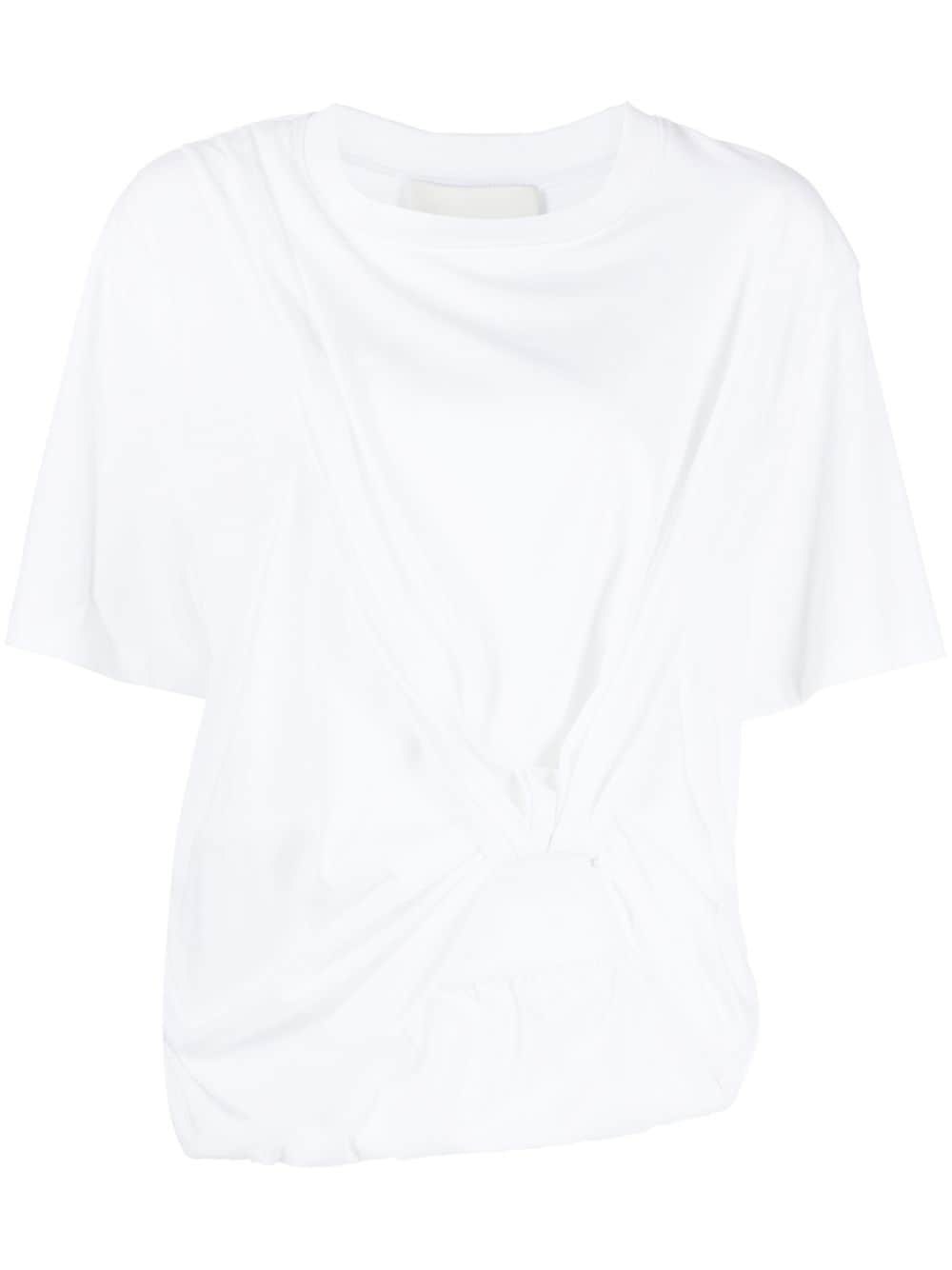 3.1 Phillip Lim drape-detail cotton T-shirt - White von 3.1 Phillip Lim