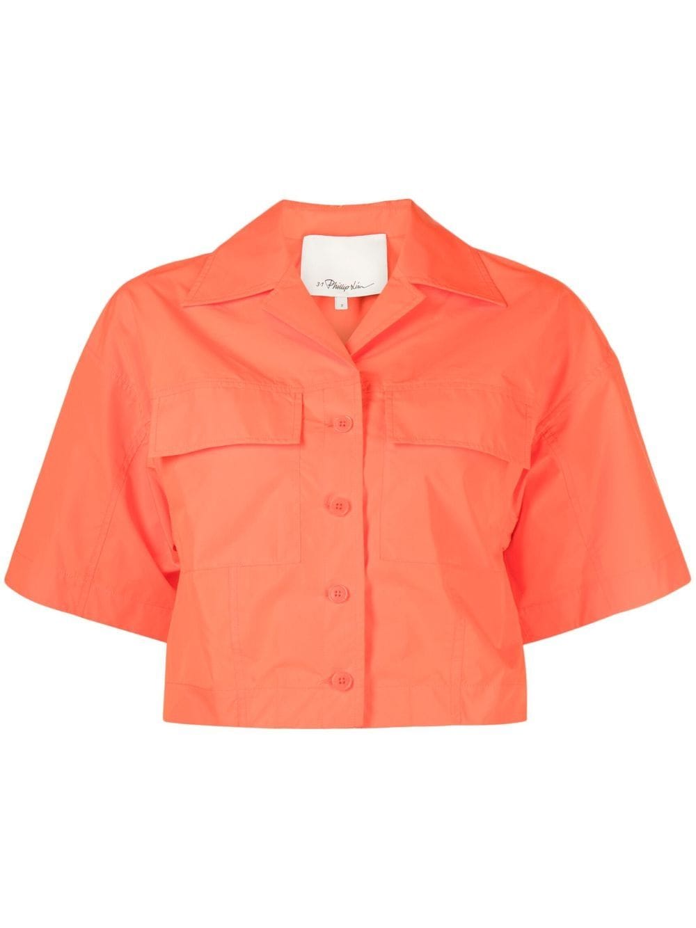 3.1 Phillip Lim cropped short-sleeve shirt - Orange von 3.1 Phillip Lim