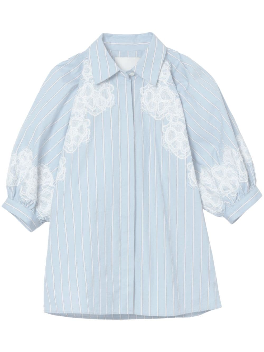 3.1 Phillip Lim lace-detailing poplin shirt - Blue von 3.1 Phillip Lim