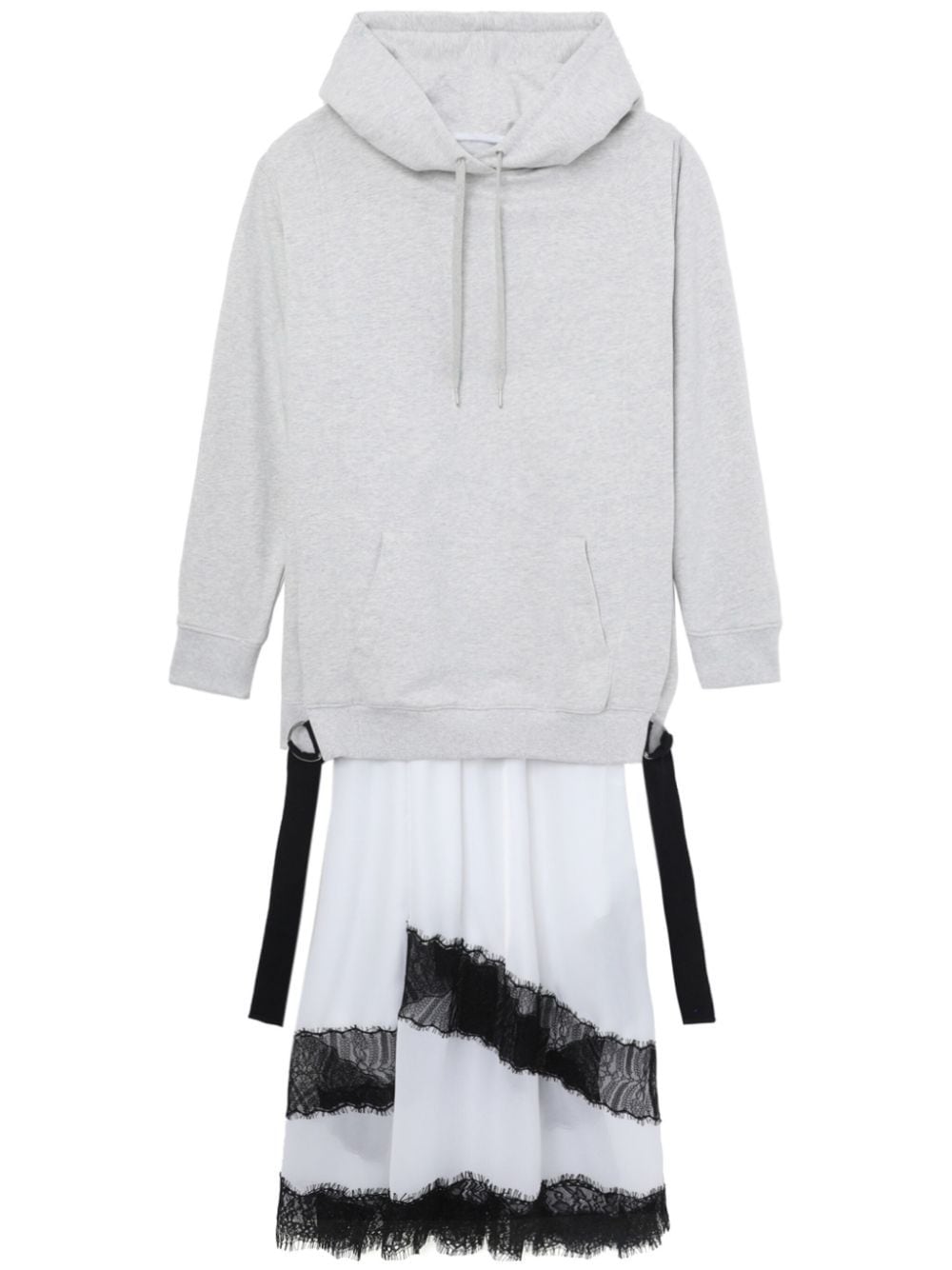 3.1 Phillip Lim lace-trim hoodie dress - Grey von 3.1 Phillip Lim