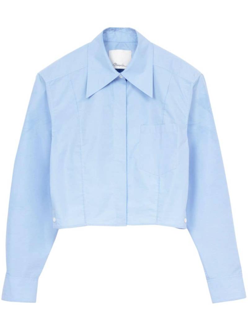 3.1 Phillip Lim long-sleeve cropped shirt - Blue von 3.1 Phillip Lim