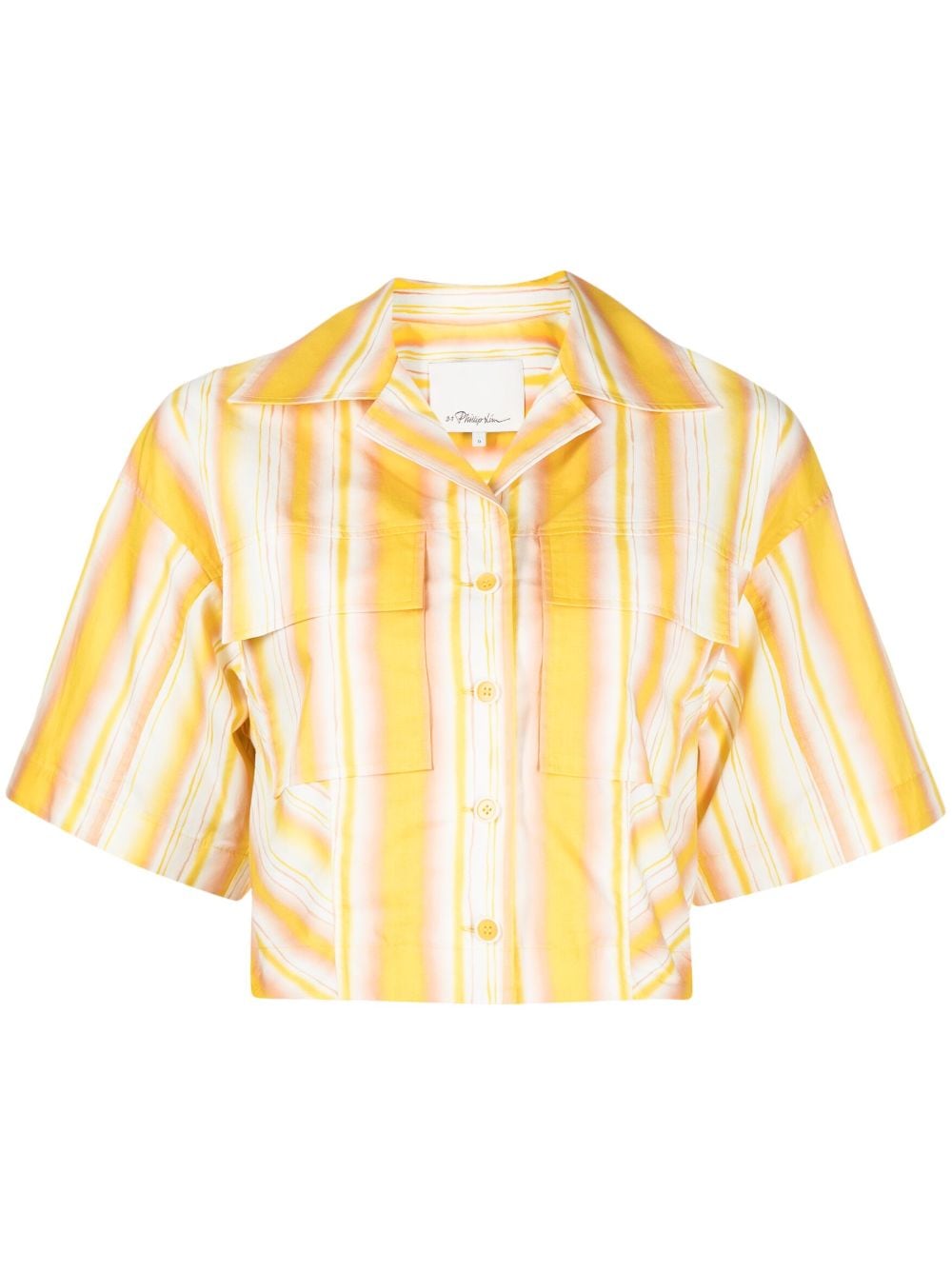 3.1 Phillip Lim striped cropped cotton shirt - Yellow von 3.1 Phillip Lim