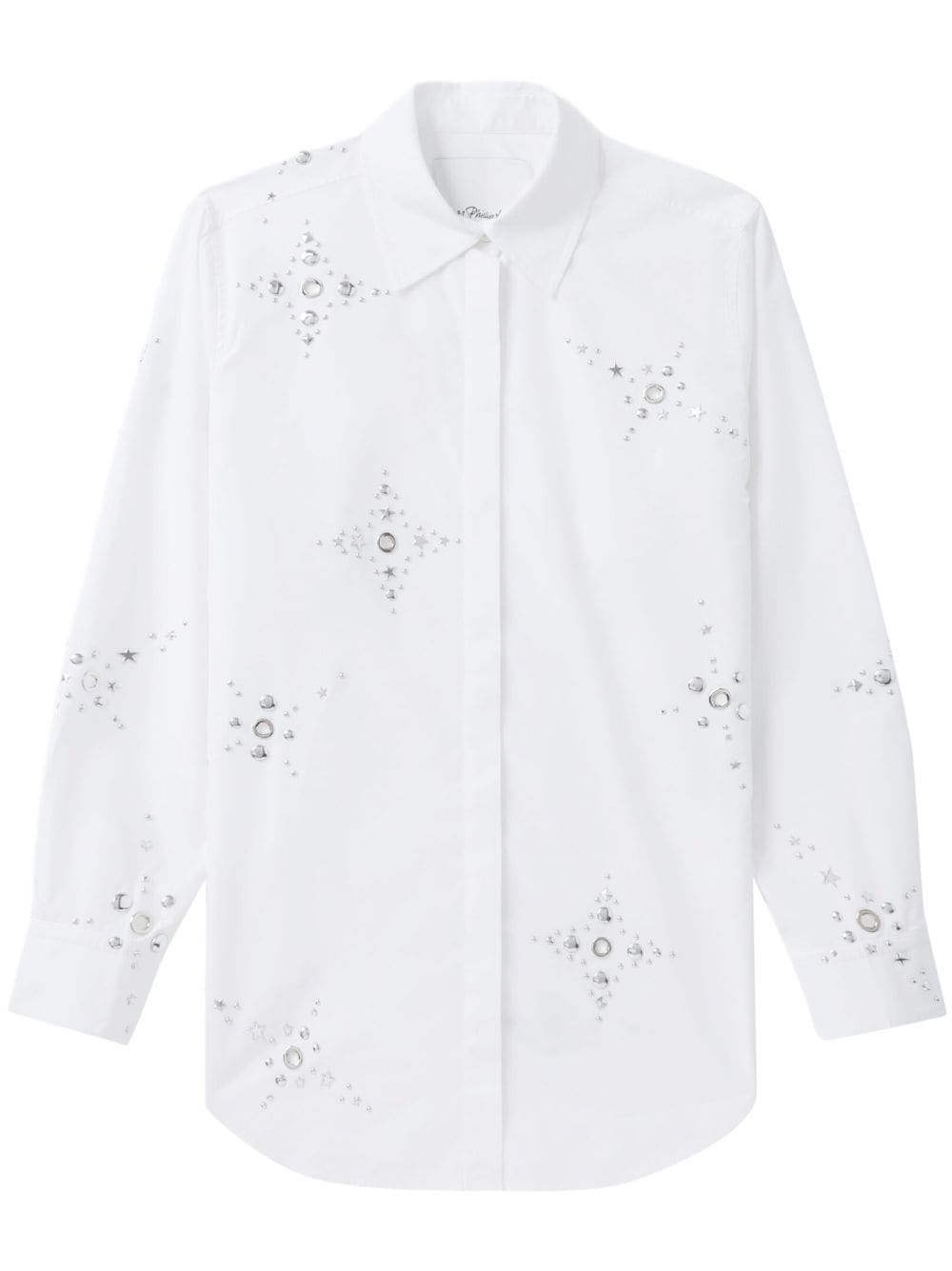 3.1 Phillip Lim stud-embellished long-sleeve shirt - White von 3.1 Phillip Lim