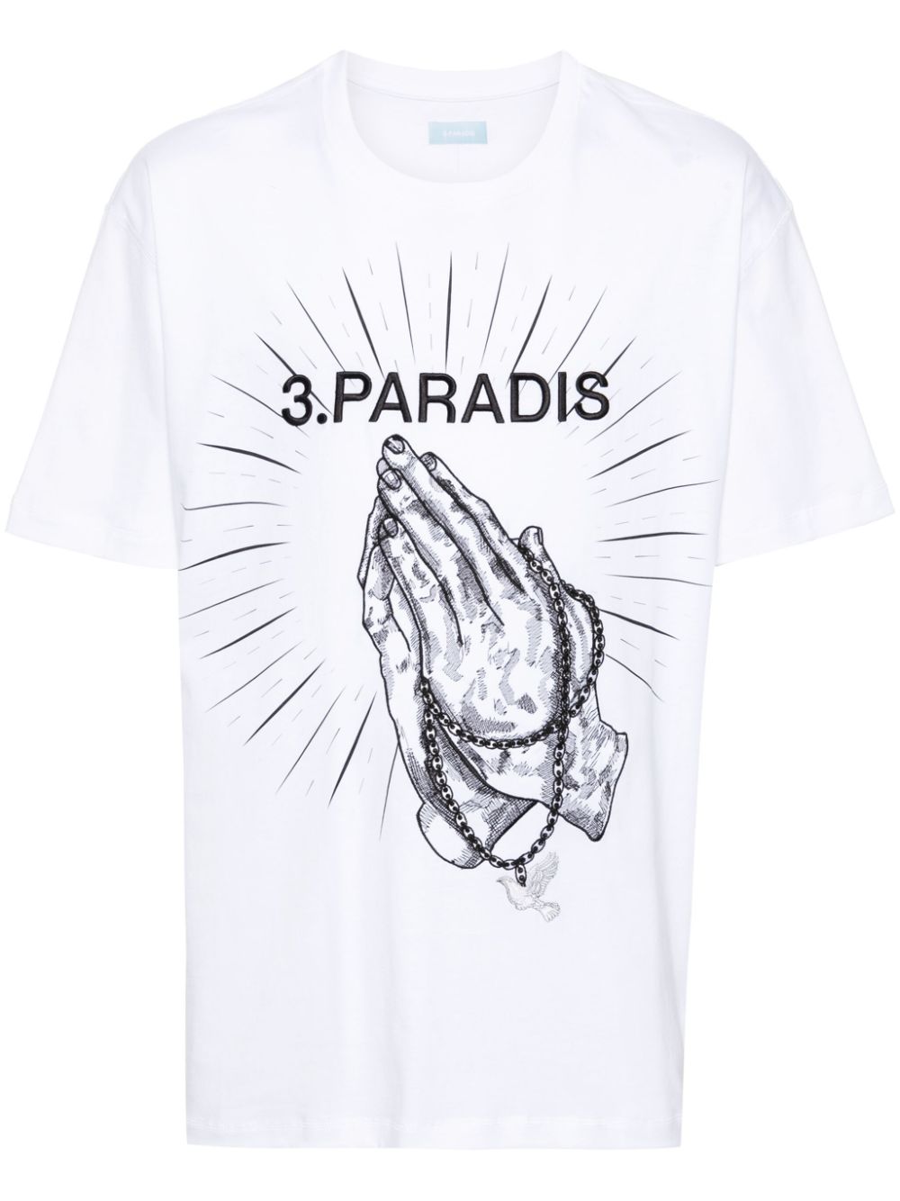 3PARADIS Praying Hands cotton T-shirt - White von 3PARADIS